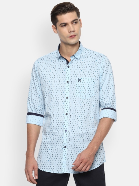 

Van Heusen Sport Men Blue Slim Fit Printed Cotton Casual Shirt