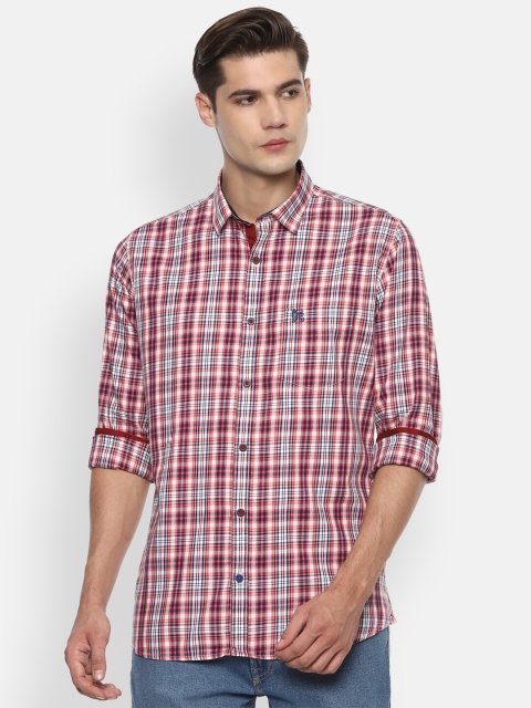 

Van Heusen Sport Men Red Pure Cotton Plus Size Slim Fit Checked Casual Shirt