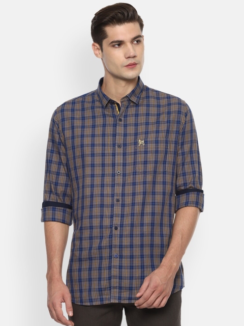 

Van Heusen Sport Men Blue Slim Fit Checked Cotton Casual Shirt