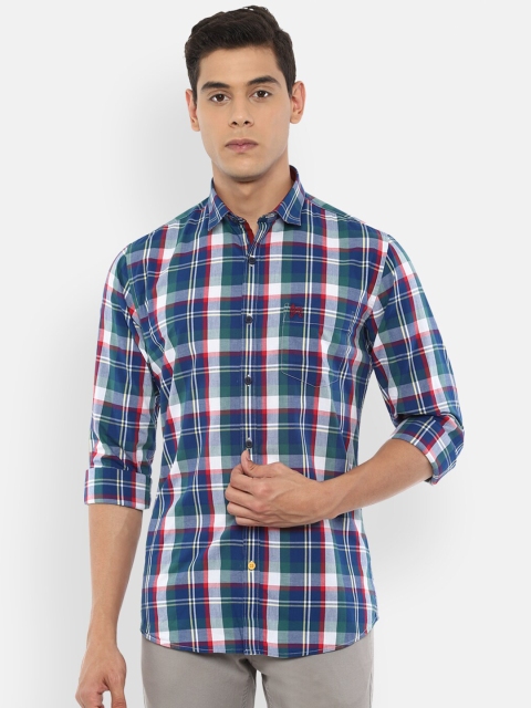 

Van Heusen Sport Men Blue Slim Fit Checked Cotton Casual Shirt