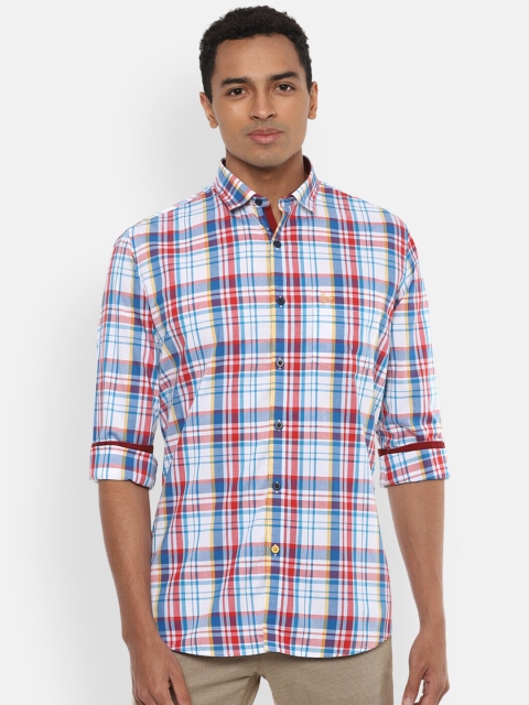 

Van Heusen Sport Men Blue Slim Fit Checked Cotton Casual Shirt