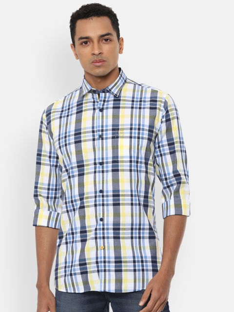 

Van Heusen Sport Men Blue Slim Fit Checked Pure Cotton Casual Shirt