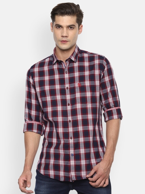 

Van Heusen Sport Men Maroon & White Slim Fit Checked Pure Cotton Casual Shirt
