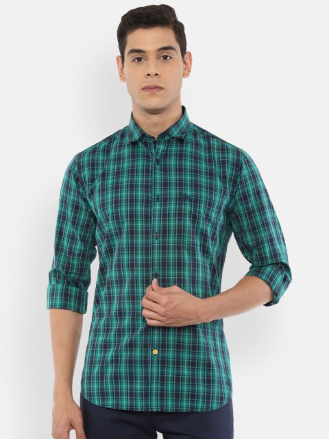 

Van Heusen Sport Men Green Slim Fit Checked Cotton Casual Shirt