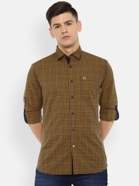 

Van Heusen Sport Men Mustard Slim Fit Cotton Checked Casual Shirt