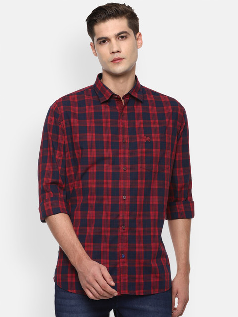 

Van Heusen Sport Men Maroon Slim Fit Cotton Checked Casual Shirt