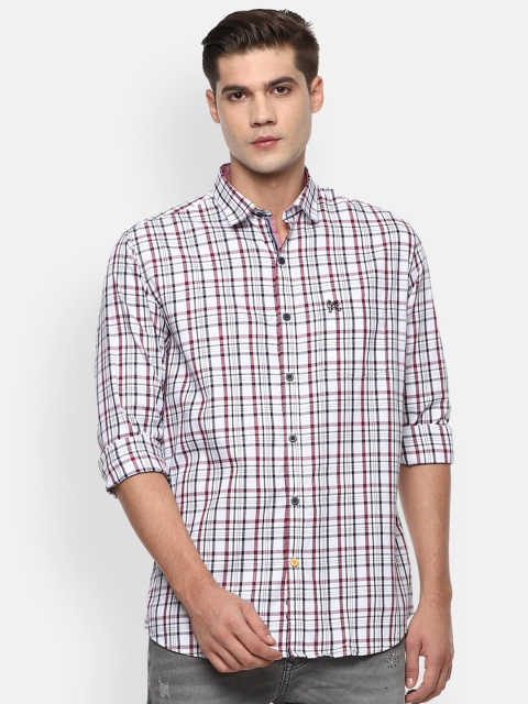 

Van Heusen Sport Men White Slim Fit Cotton Checked Casual Shirt