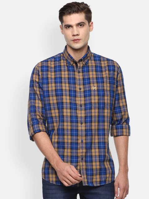 

Van Heusen Sport Men Blue Slim Fit Cotton Checked Casual Shirt