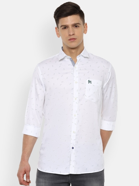 

Van Heusen Sport Men White Slim Fit Micro Ditsy Printed Pure Cotton Casual Shirt