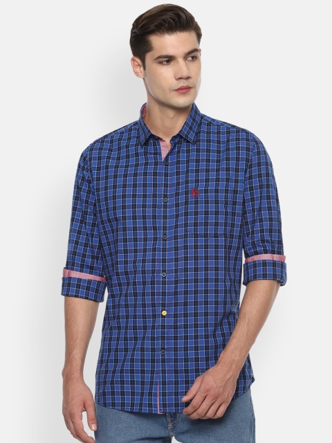 

Van Heusen Sport Men Blue Slim Fit Checked Cotton Casual Shirt