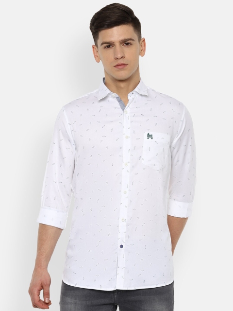 

Van Heusen Sport Men White Slim Fit Cotton Printed Casual Shirt