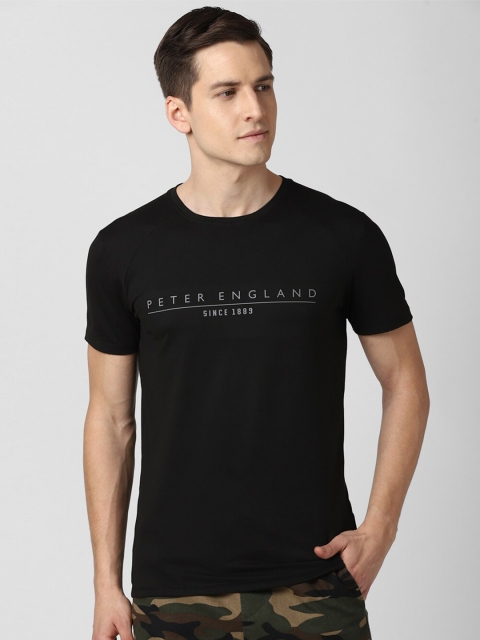 

Peter England Casuals Men Black Typography Printed Slim Fit T-shirt