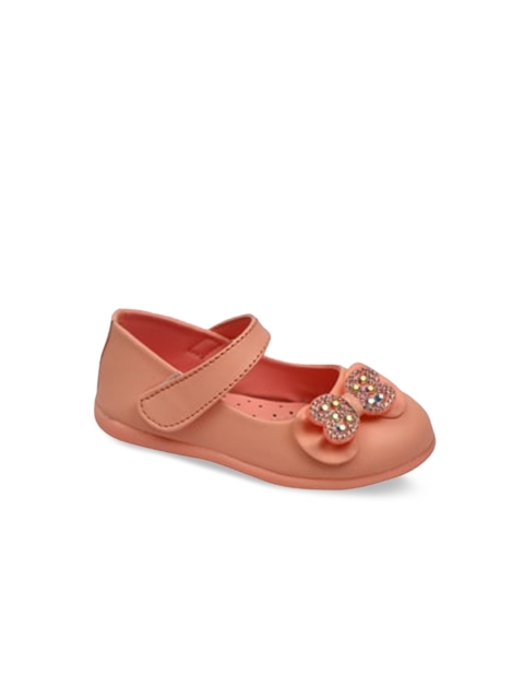 

Buckled Up Girls Pink Embellished Leather Party Ballerinas Flats