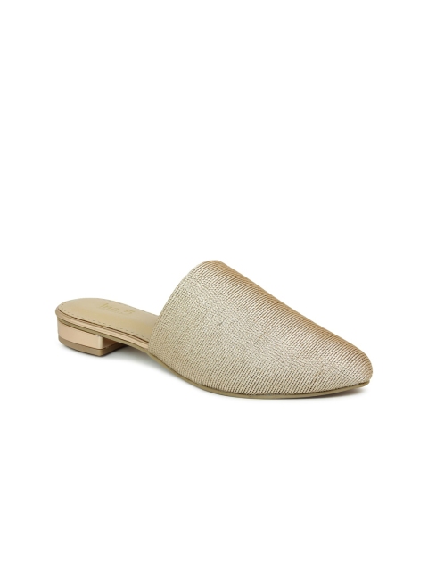 

Inc 5 Rose Gold-Toned Textured Block Mules