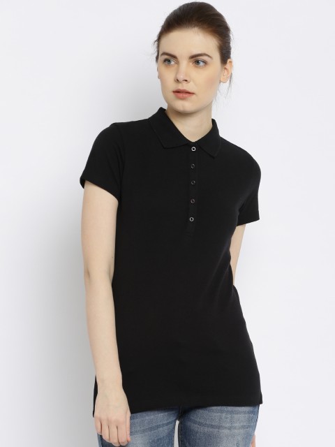 

Puma Women Black Solid Polo T-Shirt