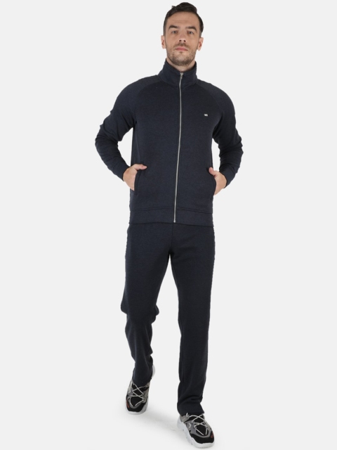 

Monte Carlo Men Navy Blue Solid Cotton Track Suit