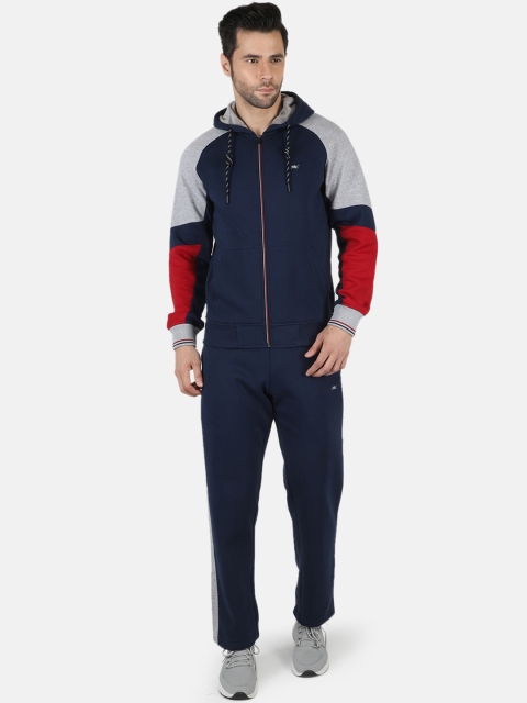 

Monte Carlo Men Navy Blue & Grey Colourblocked Tracksuit
