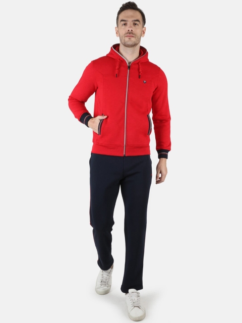 

Monte Carlo Men Red & Navy-Blue Solid Tracksuit