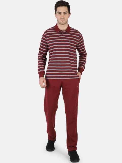 

Monte Carlo Men Maroon & White Striped Tracksuit