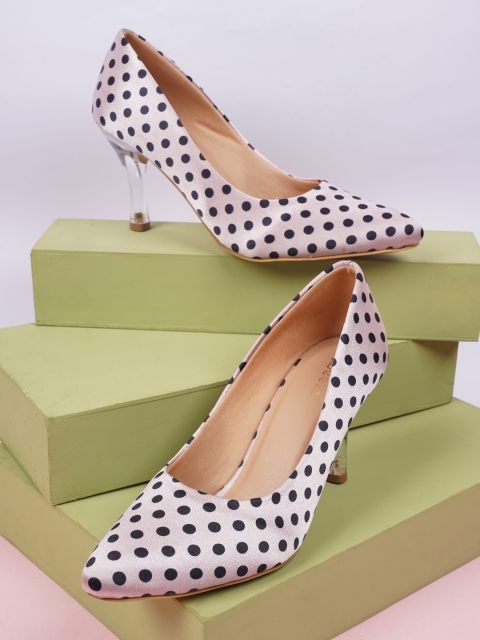 

Rubeezz Women Pink & Black Printed Pumps