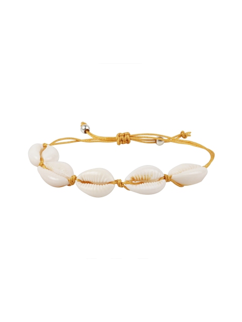 

Arendelle Girls White & Gold-Toned Shell Adjustable Bracelet