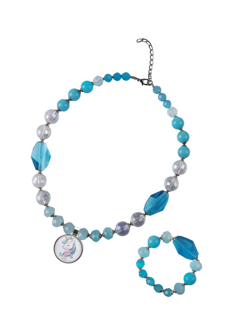 

Arendelle Girls Blue & White Beads Jewellery Set