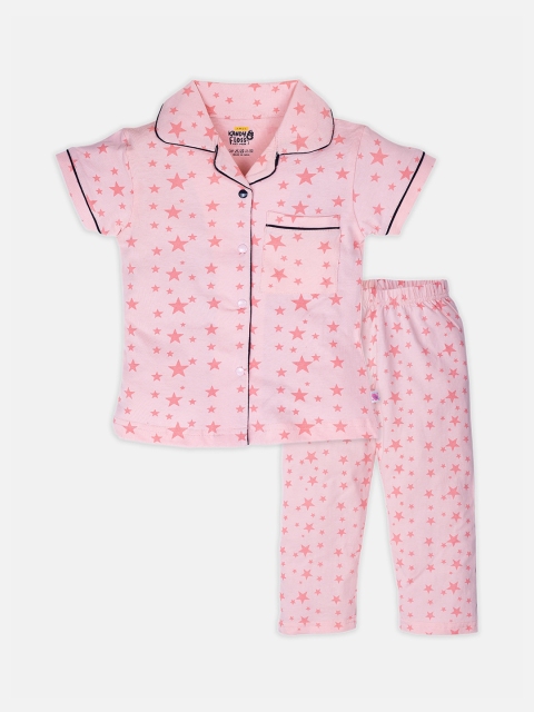 

AMUL Kandyfloss Kids Pink Printed Cotton Night suit