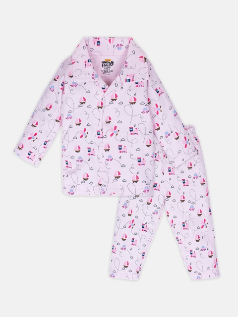

AMUL Kandyfloss Unisex Kids Pink Printed Night suit