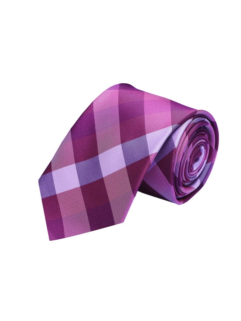 

PELUCHE Unisex Purple & Pink Checked Skinny Tie