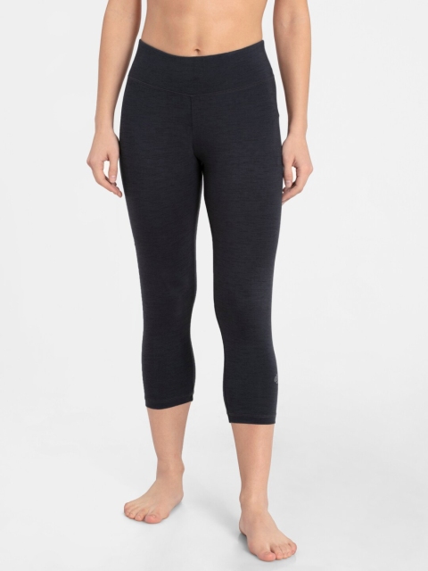 

Jockey Women Black Cotton Capris Track Pant, Grey melange