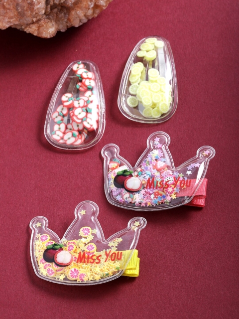 

Stoln Girls Multi Color Set Of 4 Embellished Tic-Tac Hair Clips