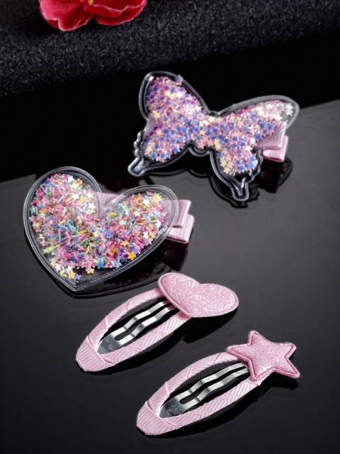 

Stoln Girls Pink & Blue Set of 4 Embellished Tic Tac Hair Clip