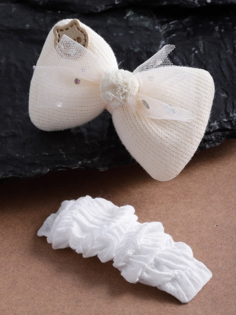 

Stoln Girls White Set of 2 Embellished Hair Accessory Set