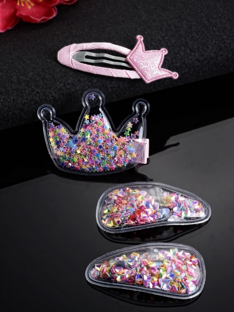 

Stoln Girls Pink Set Of 4 Embellished Tic Tac Hair Clips