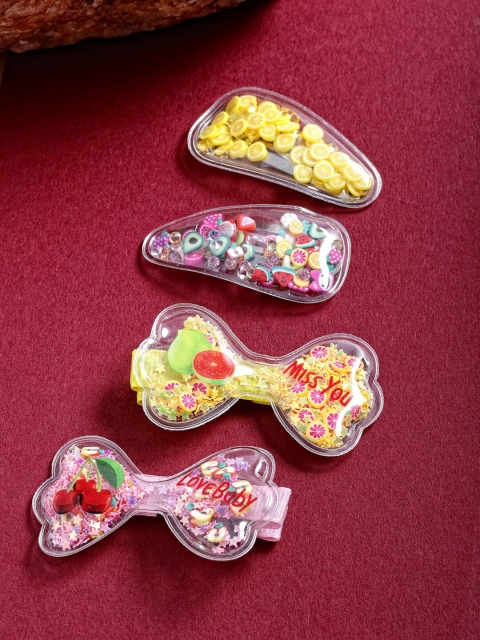 

Stoln Girls Multicoloured Set of 4 Embellished Tic Tac Hair Clip, Multi