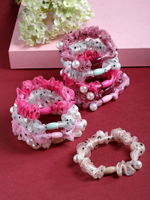 

Stoln Girls Pink & White Set of 10 Ponytail Holders