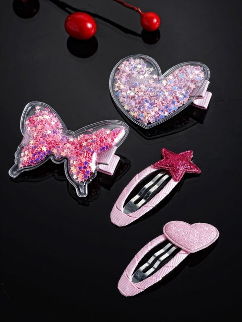 

Stoln Girls Pink & Blue Set of 4 Embellished Tic Tac Hair Clip