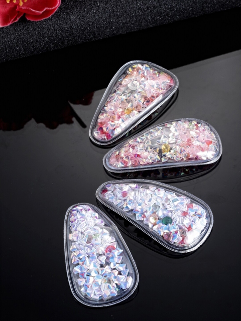 

Stoln Girls Pink & Blue Set of 4 Embellished Tic Tac Hair Clip