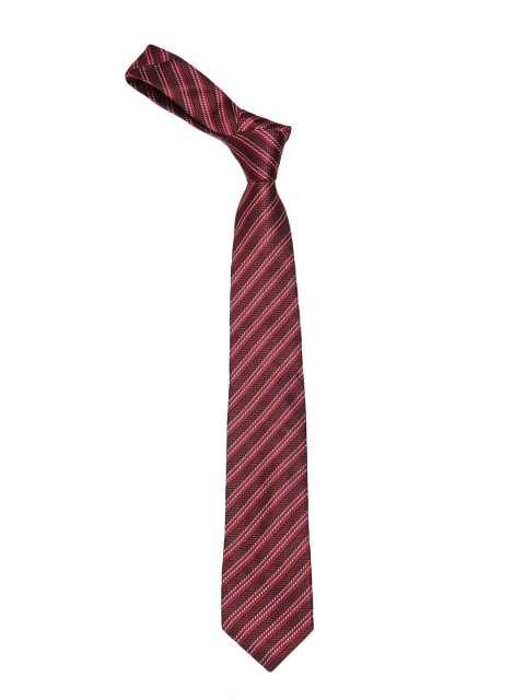 

ELLIS Men Red & Black Striped Broad Tie