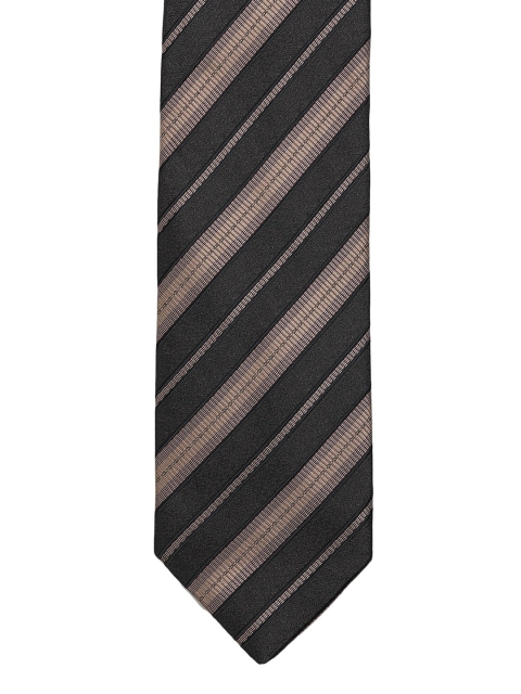 

ELLIS Men Black & Gold-Toned Striped Broad Tie