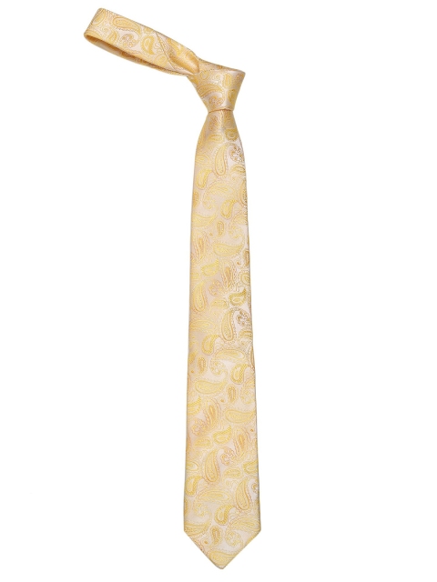 

ELLIS Men Yellow & White Woven Design Broad Tie