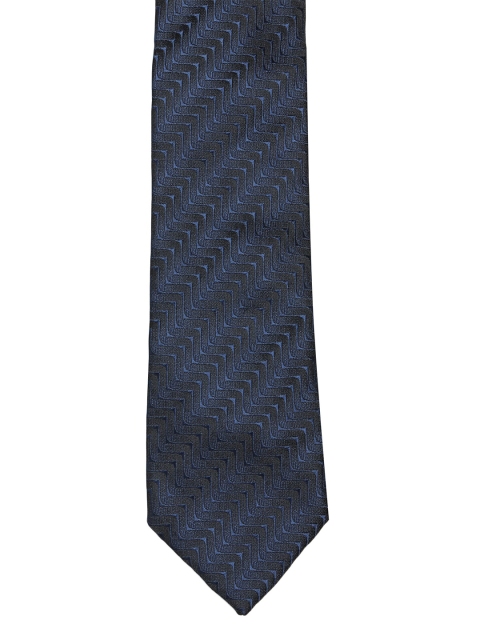 

ELLIS Men Blue & Black Woven Design Broad Tie