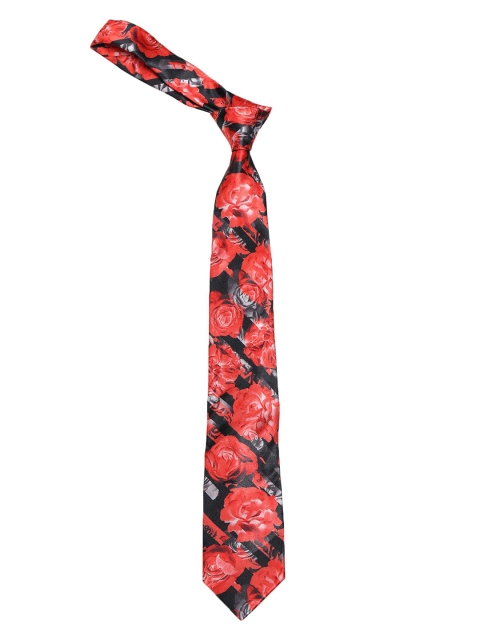 

ELLIS Men Red & Black Printed Broad Tie