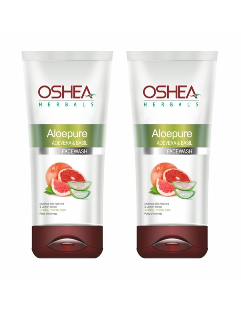 

Oshea Herbals Set of 2 Aloepure Aloevera & Basil Face Wash with Lemon Extract 80 g each, White