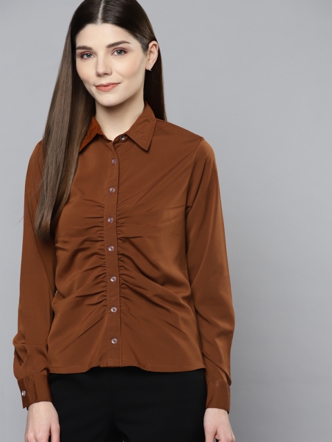 

VividArtsy Women Brown Casual Shirt