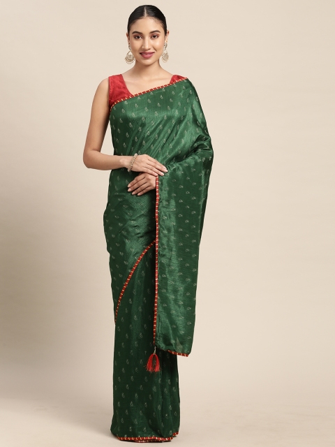 

Mitera Green & Red Paisley Saree