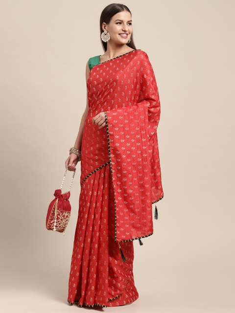 

Mitera Maroon & Red Paisley Saree