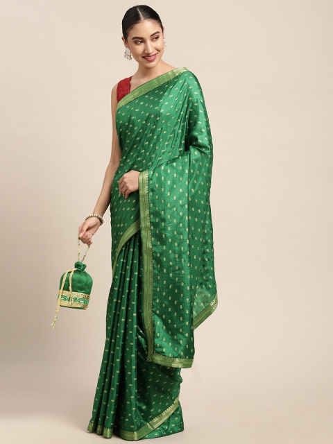 

Mitera Green & Green Ethnic Motifs Saree