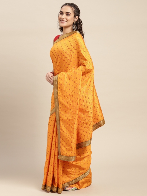 

Mitera Yellow Ethnic Motifs Saree
