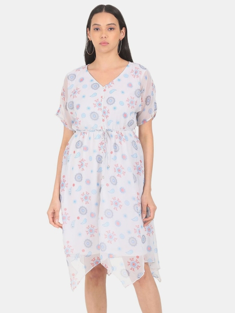 

Cherokee Women White Floral A-Line Midi Dress
